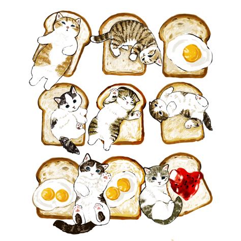 ぢゅの🐈lineスタンプ発売中 On Twitter ヘソ天食パンにゃんこ🍞 Crazy Cat Lady Crazy Cats