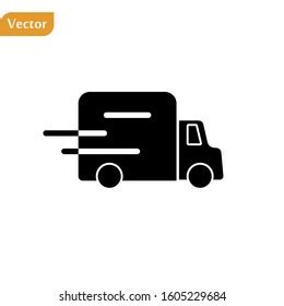 Fast Shipping Delivery Truck Flat Vector Stock Vector Royalty Free