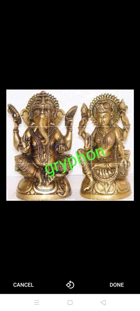 Worship Idol Multicolor Brass Laxmi Ganesh Statue Size 3 Inch200g