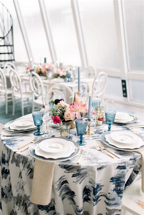 Blue And Gold Loft Party Inspired By Montana Wedding Table Linens Tiffany Blue Wedding Linen