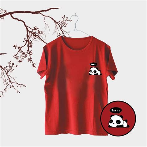 Jual Tumblr Tee T Shirt Kaos Wanita Lengan Pendek Panda Warna Maroon