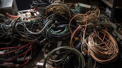 Pile Of Wires And Cables In A Room Background Picture Of Wires