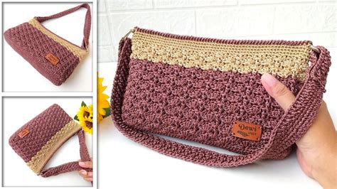 Easy Crochet Bag Tutorial For Beginners Tas Rajut Motif Terbaru Youtube