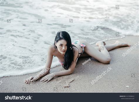 Sexy Asian Woman Wearing Floral Bikini Stock Photo Shutterstock