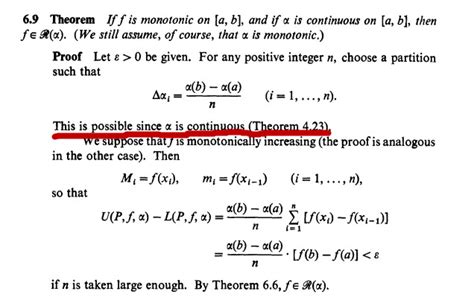 Real Analysis Theorem About Riemann Integral In Pma Rudin