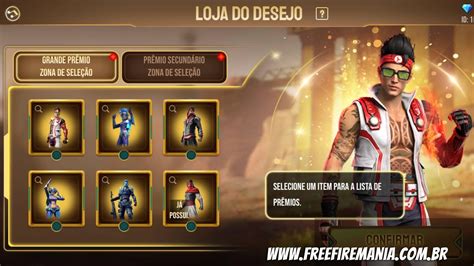 Free Fire Loja do Desejo 2023 pacote Lebre Índigo e Emote