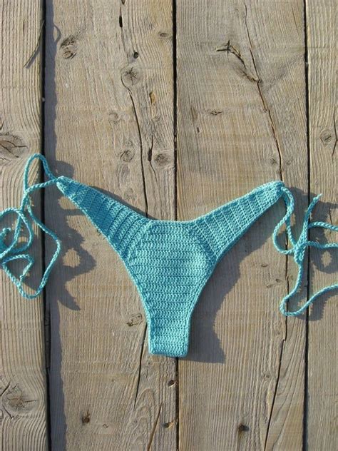 High Hip Brazilian Crochet Bikini Set Aqua Blue Bikini Crochet Etsy