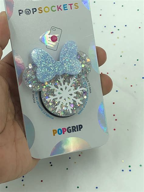 Disney Frozen Glitter Popsocket Minnie Ears Popsocket Silver Etsy