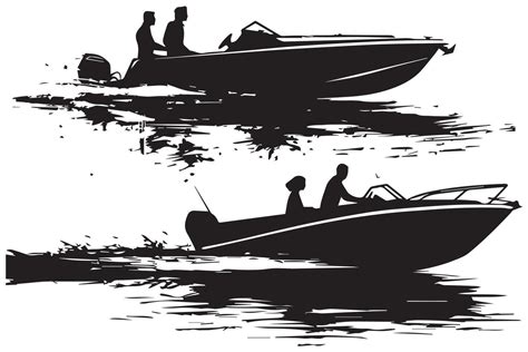 driving speed boat black silhouette 44564880 Vector Art at Vecteezy