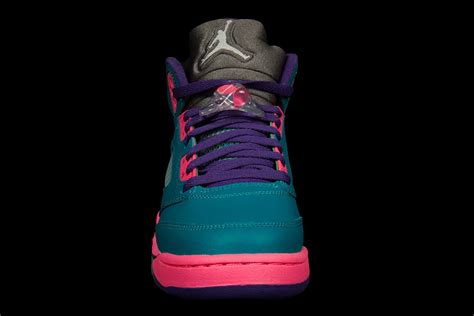 Girls Air Jordan 5 Retro Gs Tropical Tealwhite Digital Pink Court Purple 2013 Release