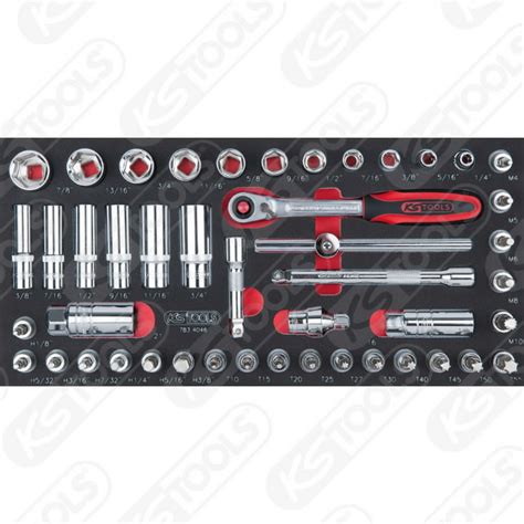 SCS CHROMEplus 3 8 Socket Set 46 Pcs 1 3 System Insert KS Tools