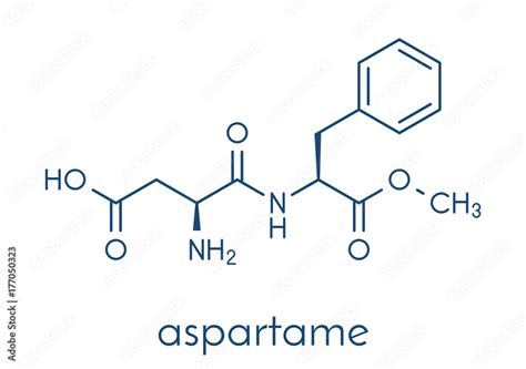 Aspartame Artificial Sweetener Molecule Sugar Substitute Skeletal