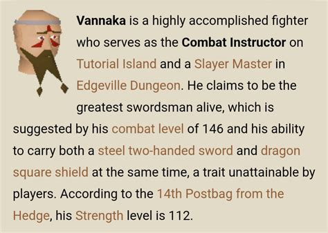 Is Vannaka secretly a pk pure? Dude has 112 strength but uses a steel ...