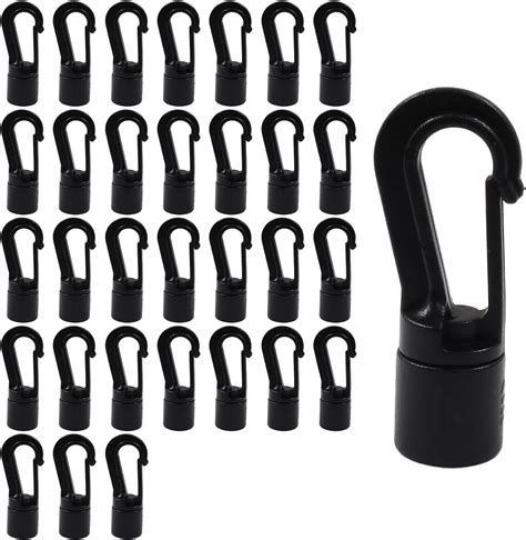 Litoexpe Pcs Shock Cord Snap Hooks For Inch To Inch Black