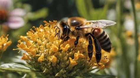 Premium Photo Bees In The Flower Bed