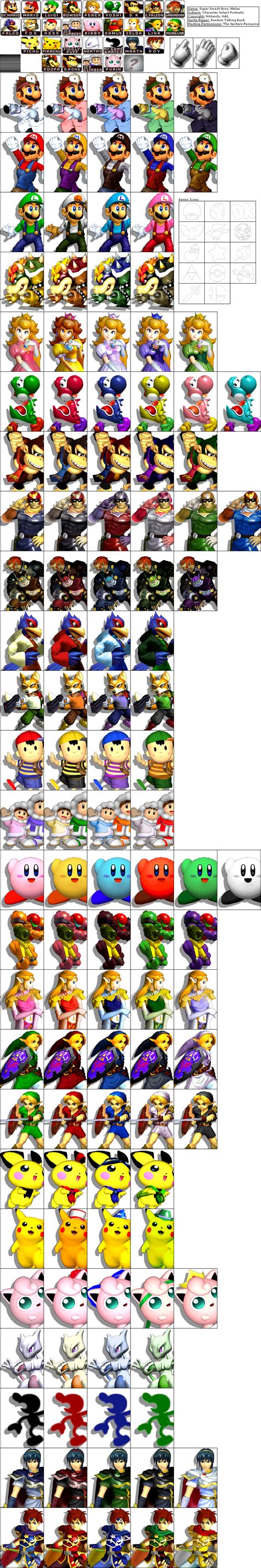 The Spriters Resource Full Sheet View Super Smash Bros Melee