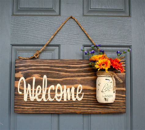 Rustic Outdoor Sign Outdoor Welcome Sign Welcome by RedRoanSigns