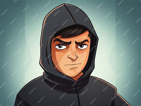 Free Photo Portrait Of Man With Hoodie In Cartoon Style