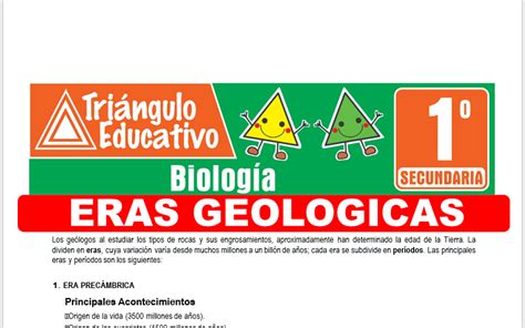 Eras Geolog As Para Primero De Secundaria Fichas Gratis