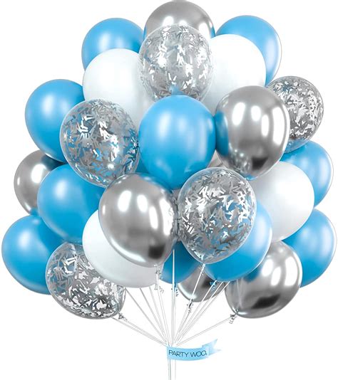 Amazon Partywoo Blue Balloons Pcs Light Blue Balloons White