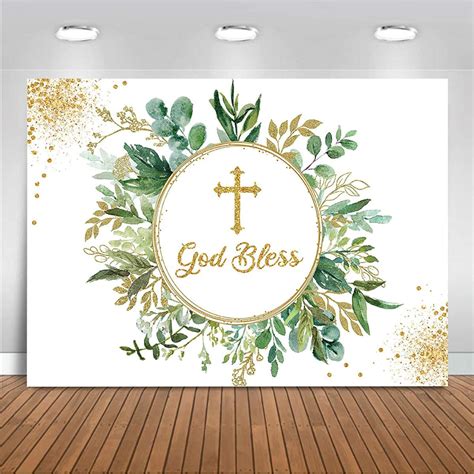 Amazon Mocsicka God Bless Backdrop First Communion Baptism