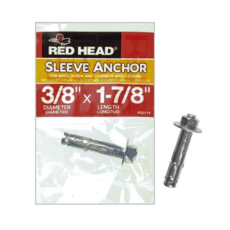 Red Head In X In Zinc Plated Steel Hex Head Sleeve Anchor