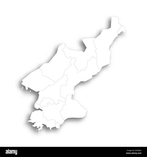 Corea del Norte Mapa político de las divisiones administrativas