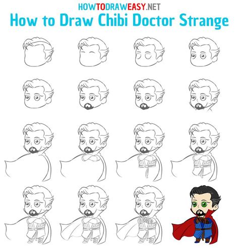 How To Draw Chibi Doctor Strange Step By Step Chibi Drawings Cute