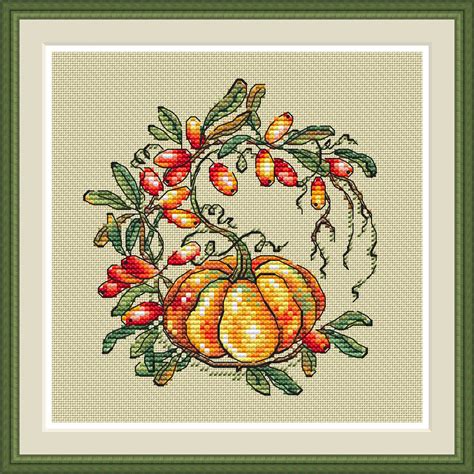 Pumpkin Cross Stitch Pattern Fall Cross Stitch Pattern Autum Inspire