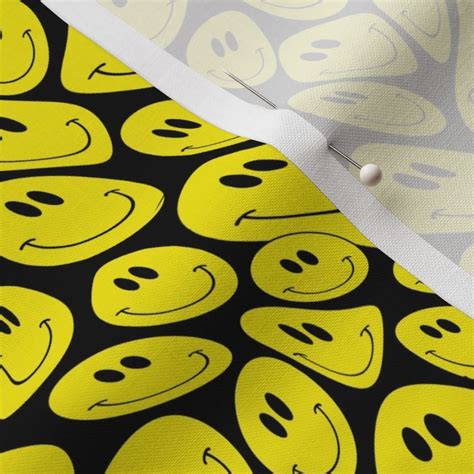 Small Trippy Smiles Fabric Psychedelic Fabric Spoonflower