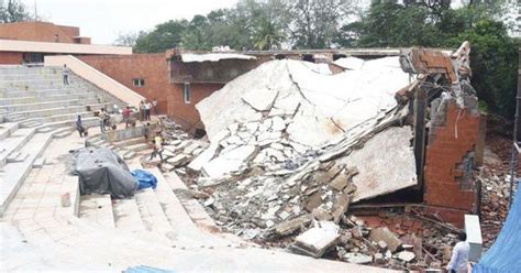 Video Stage Roof Of Open Air Auditorium At Goas Kala Academy Collapses