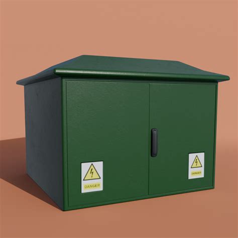 Large Green Transformer Box Free Urban Environment Models Blenderkit