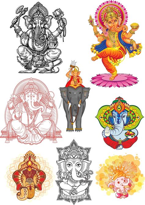 Ganesh Svg Clipart Sheet Bundle Printable Digital Sublimation Etsy