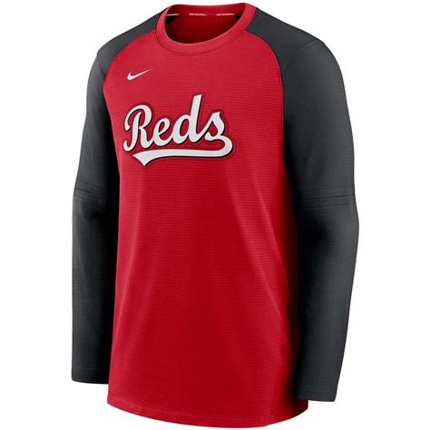 Nike 耐克nike男款红色圆领长袖卫衣mens Red Black Cincinnati Reds Authentic