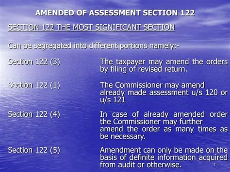 Ppt Amended Of Assessment Section 122 Powerpoint Presentation Free Download Id5140799