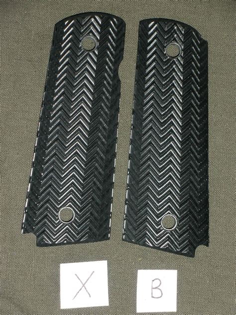 X 1911 Grips Zig Zag Black Dymondwood 1911A1 Colt Kimber Springfield