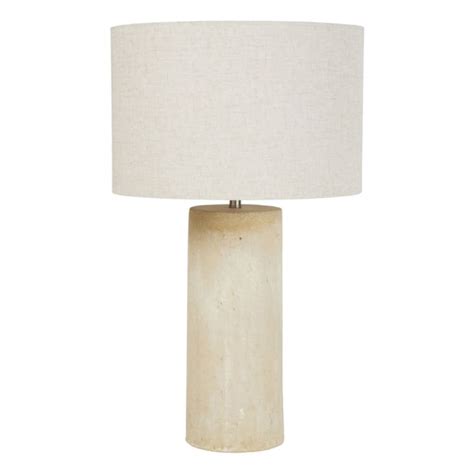 Lampe en céramique beige abat jour en lin écru SARTENE Maisons du Monde