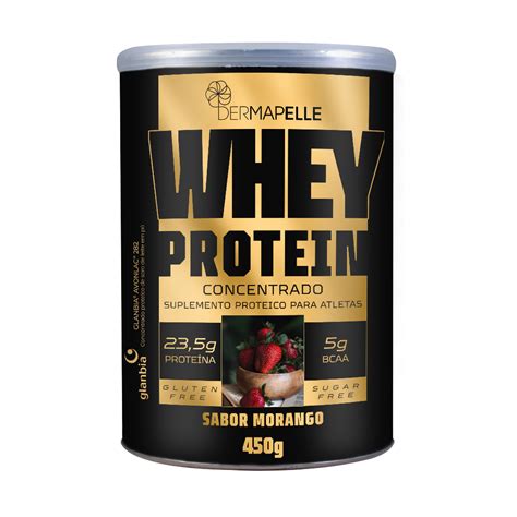 Whey Protein Concentrado G Morango Dermapelle Shopee Brasil