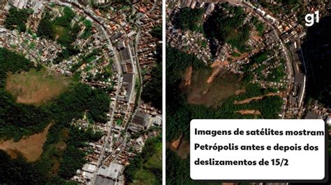 Imagens de satélite mostram o antes e depois de áreas afetadas pelo