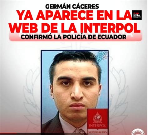 Germán Cáceres ya aparece en la web de la Interpol