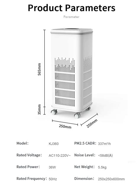 Pc Kj Stand Alone Air Purifier With Abs Pvc Chassis Cadr Pm