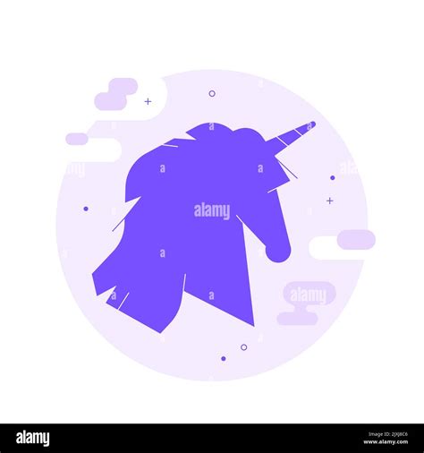 Flat Design Unicorn Silhouette Vector Illustration Stock Vector Image