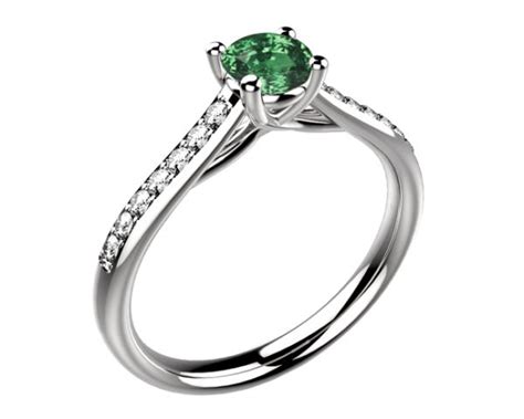 Bague Saphir Vert Or Rose Diamant Dana Joaillerie Thique April Paris