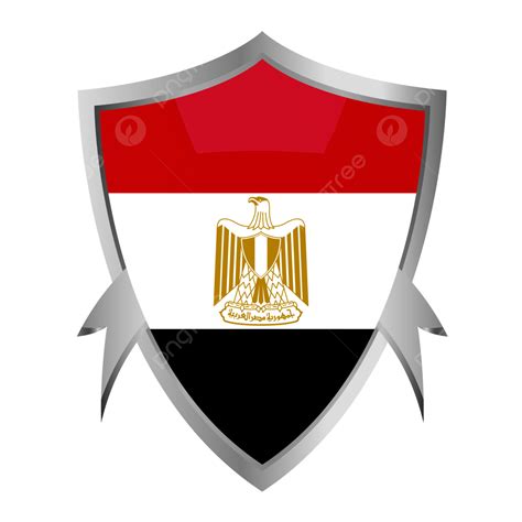 Egypt Flag In Silver Shield, Egypt, Flag, Egypt Day PNG Transparent ...