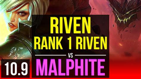 Riven Vs Malphite Top Rank 1 Riven Kda 9 0 6 500 Games