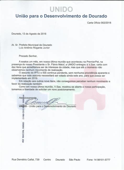 Blog Do Ronco Ong Unido Encaminha Nova Carta Of Cio Ao Prefeito De