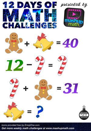 Days Of Holiday Math Puzzlesprintable K Worksheets Mashup Math