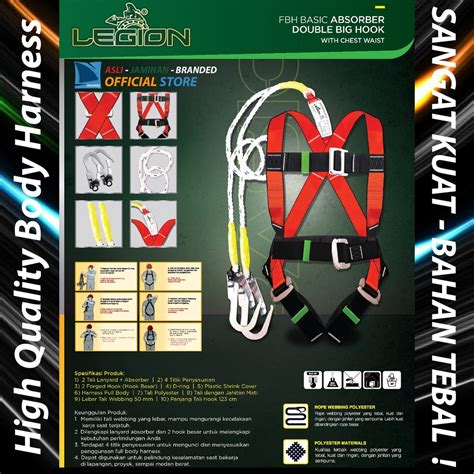 Jual Tali Keselamatan Safety Webbing TANGGUH Full Body Harness Double