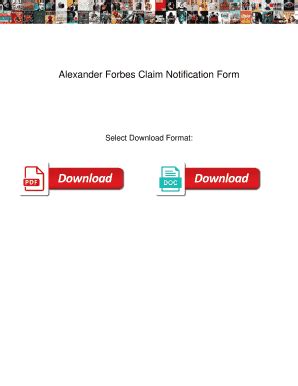 Fillable Online Alexander Forbes Claim Notification Form Alexander