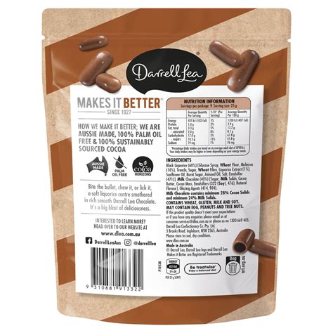 Darrell Lea Bullets Milk Chocolate Liquorice 226 G Online At Best Price